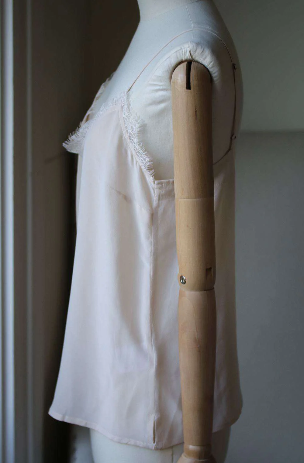 ANINE BING LACE-TRIMMED SILK CAMISOLE SMALL - Image 4