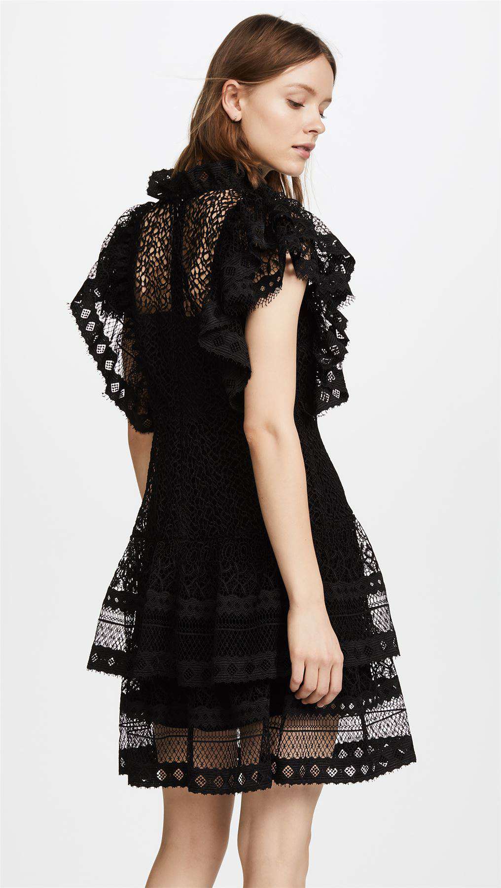 ANINE BING PENELOPE TIERED LACE DRESS MEDIUM - Image 2