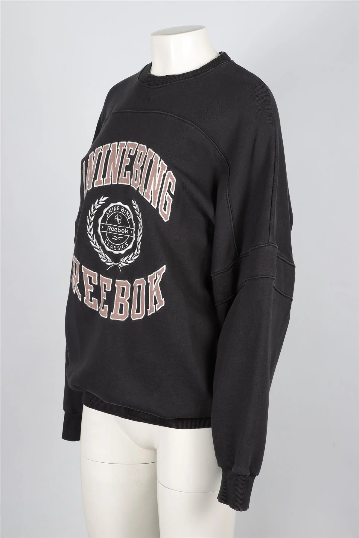 ANINE BING + REEBOK BLACK COTTON SWEATSHIRT XSMALL - Image 3