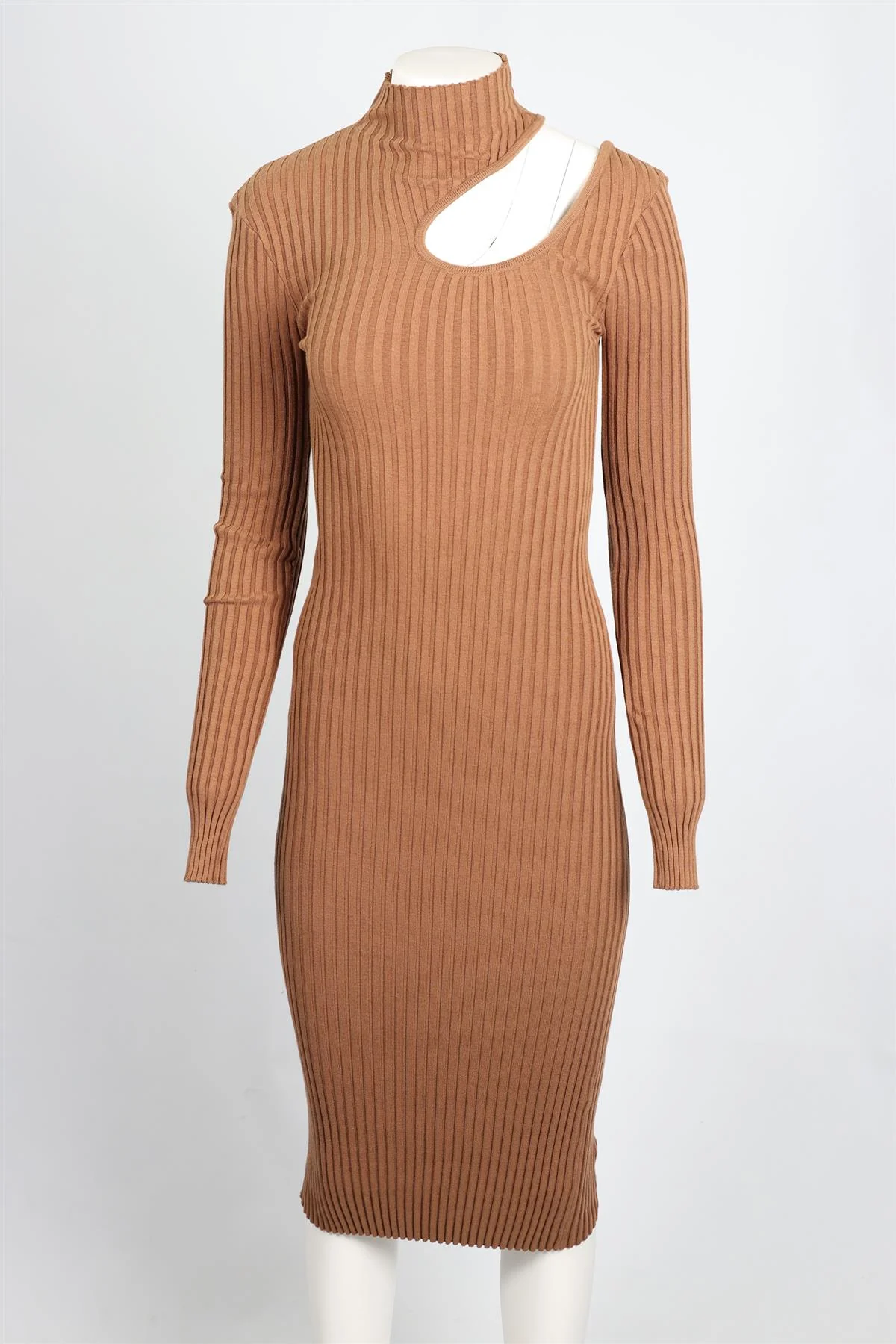 ANINE BING TAN COTTON BLEND MIDI DRESS XSMALL - Image 2