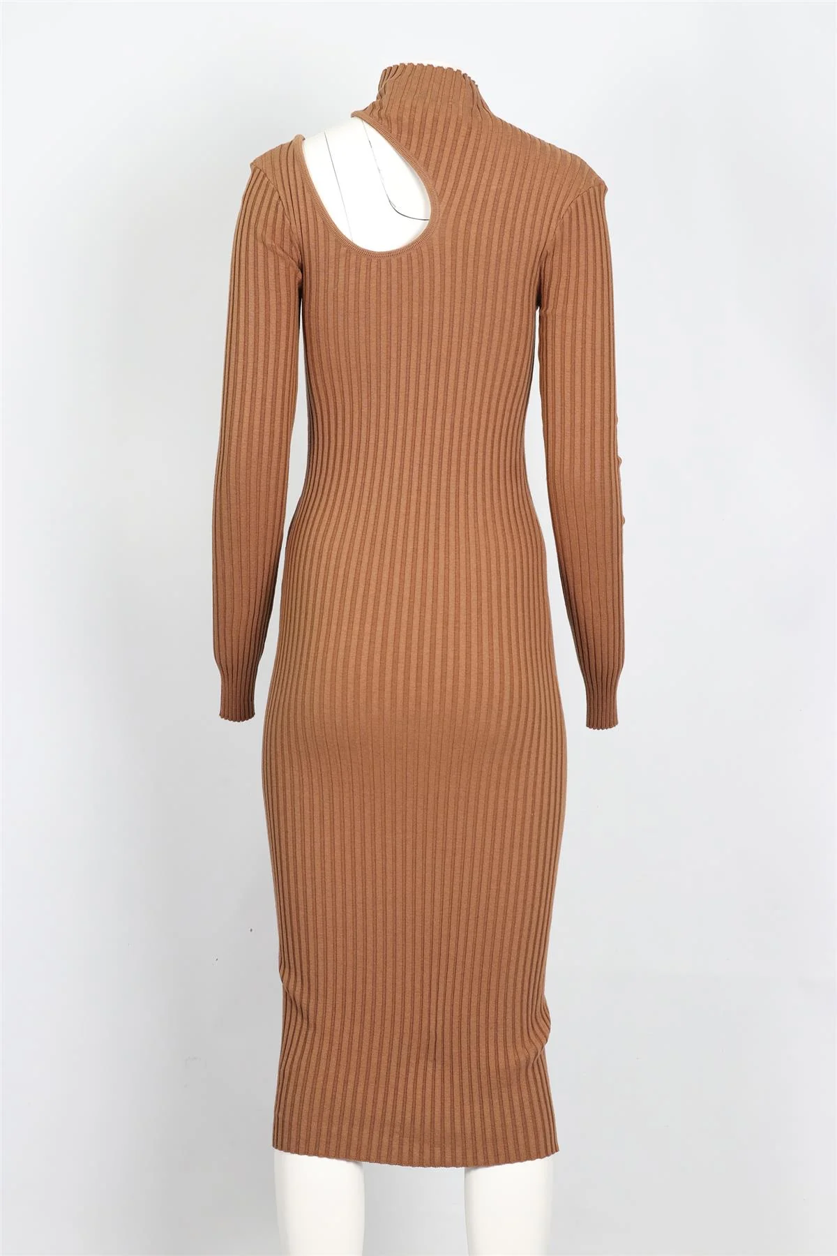 ANINE BING TAN COTTON BLEND MIDI DRESS XSMALL - Image 4