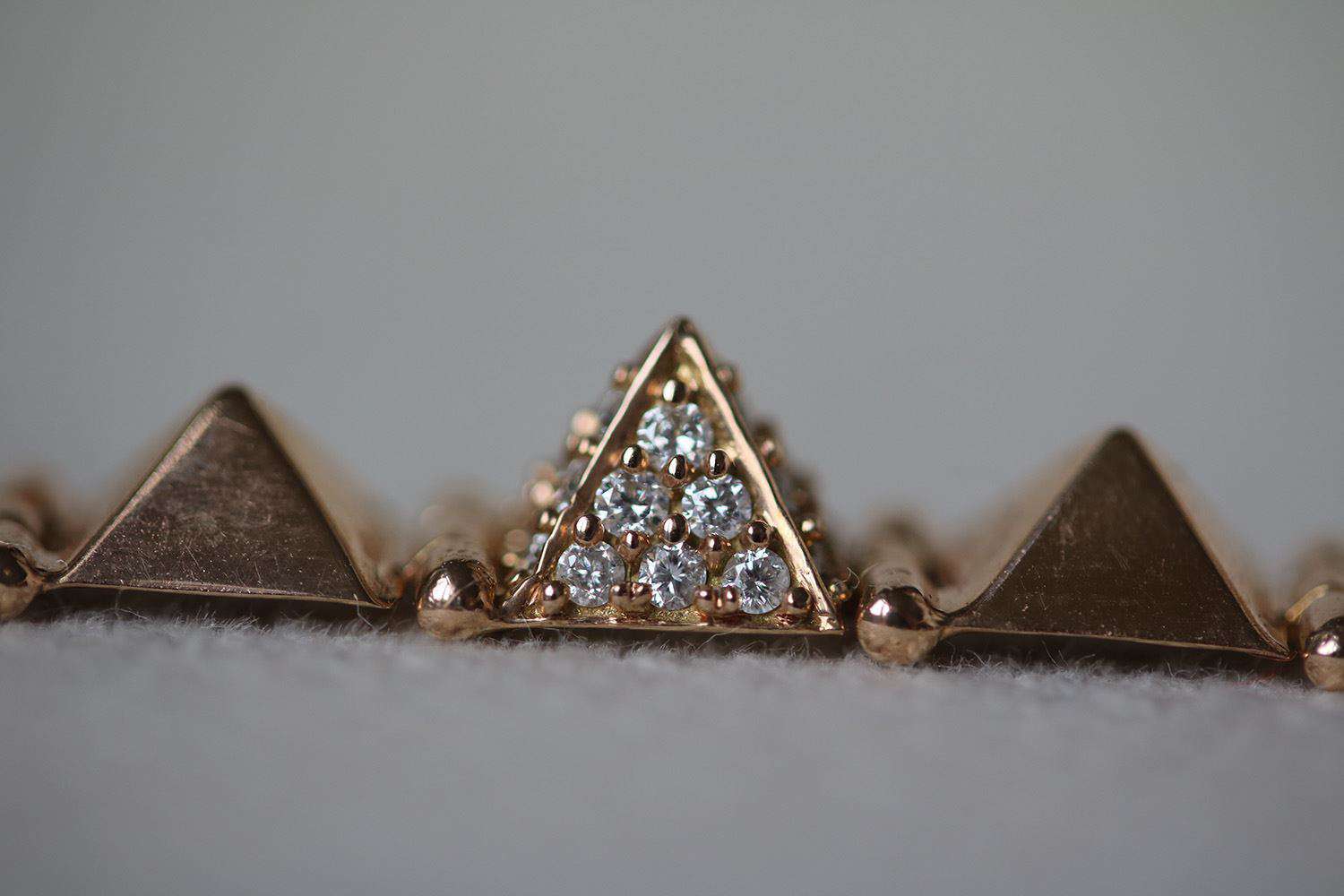 ANITA KO 14KT ROSE GOLD MEDIUM SPIKE BRACELET WITH ONE DIAMOND SPIKE - Image 5