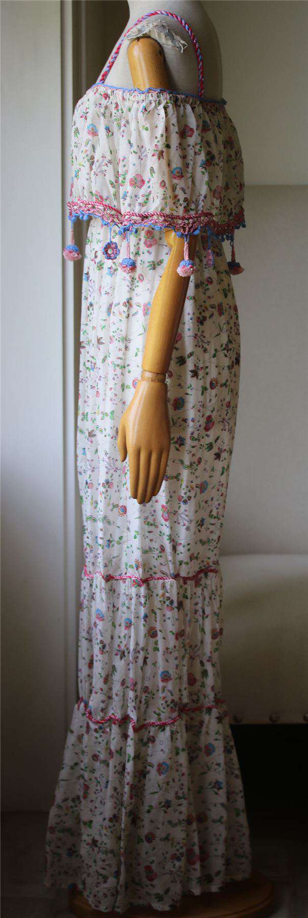 ANJUNA VIOLANTE PRINTED CROCHET-TRIMMED COTTON MAXI DRESS MEDIUM - Image 4