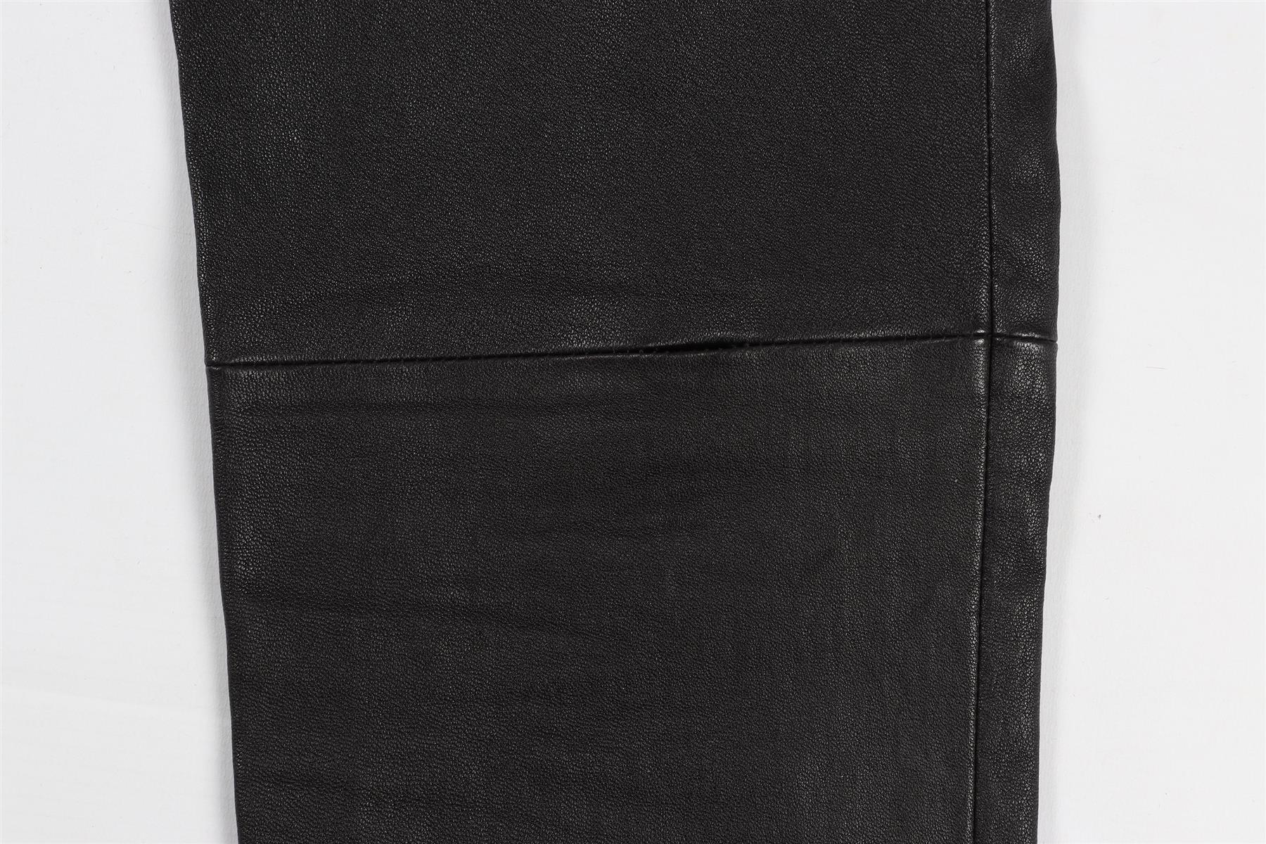 ANN DEMEULEMEESTER BLACK LEATHER LEGGINGS SMALL - Image 5