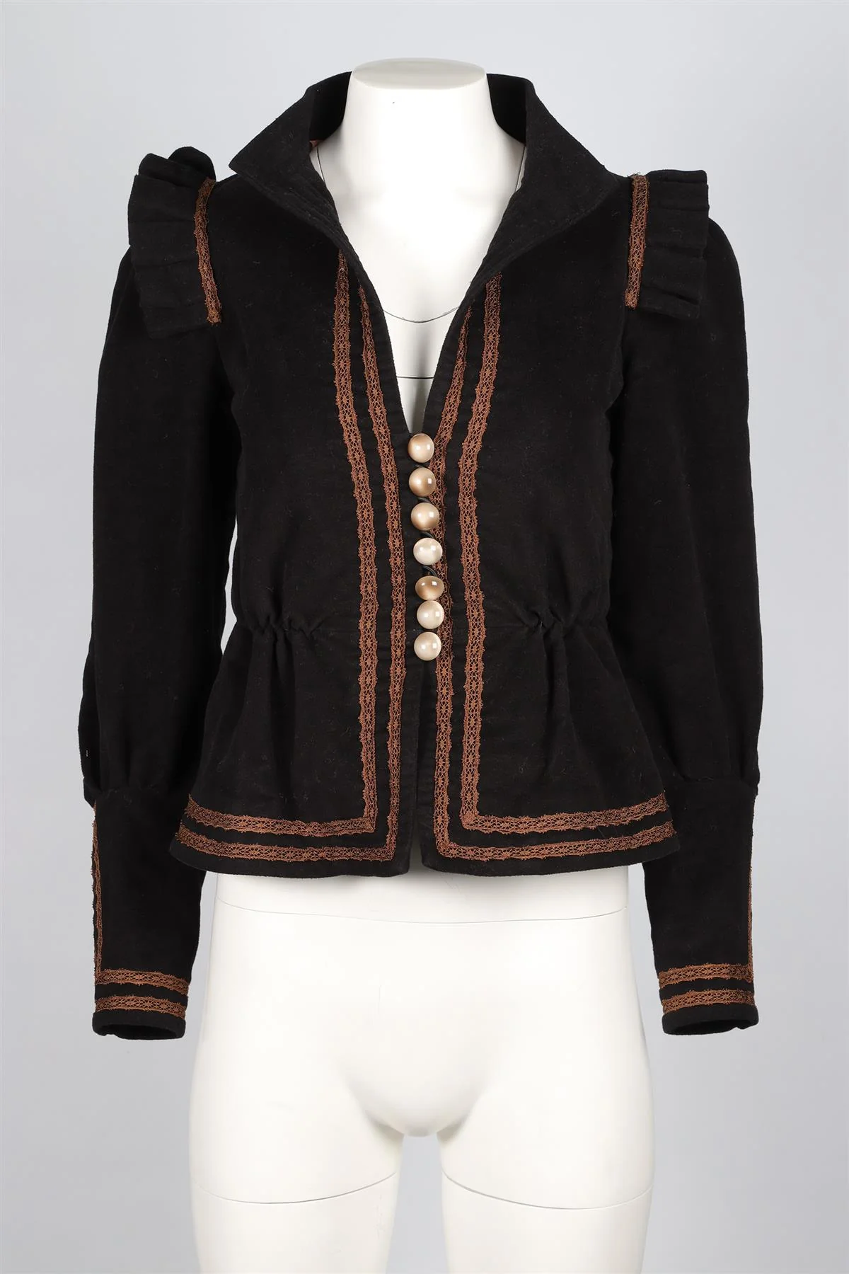 ANNA MASON BLACK FELT JACKET SMALL - Image 2