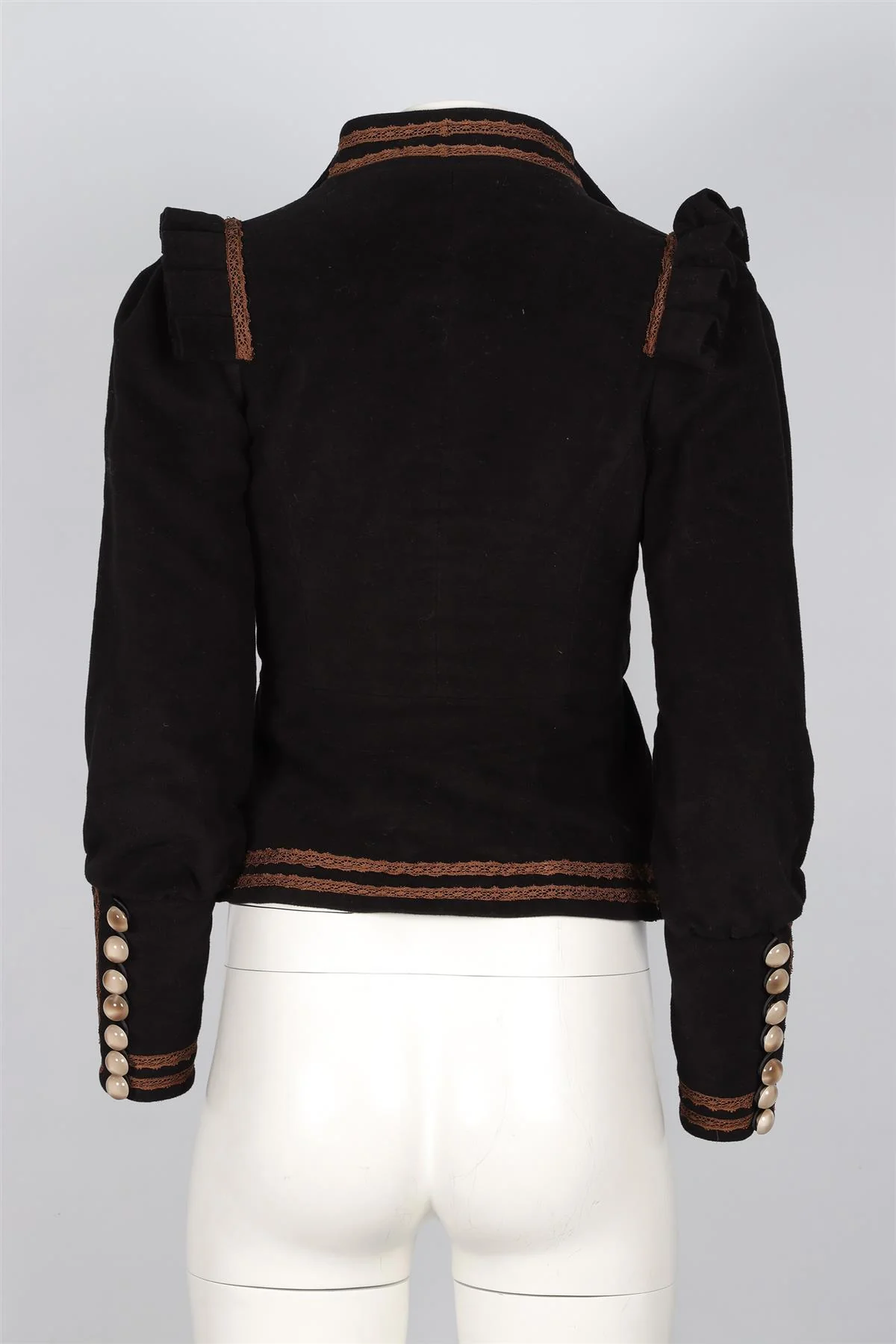 ANNA MASON BLACK FELT JACKET SMALL - Image 4