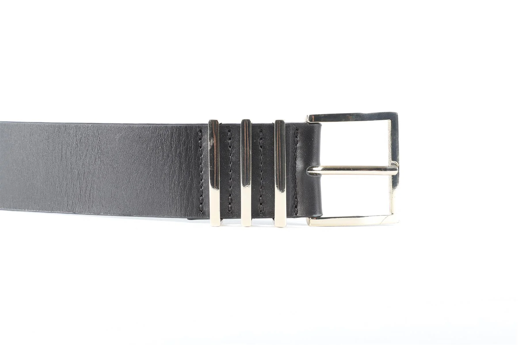 ANNIE BING BLACK LEATHER BELT MEDIUM-LARGE - Image 3