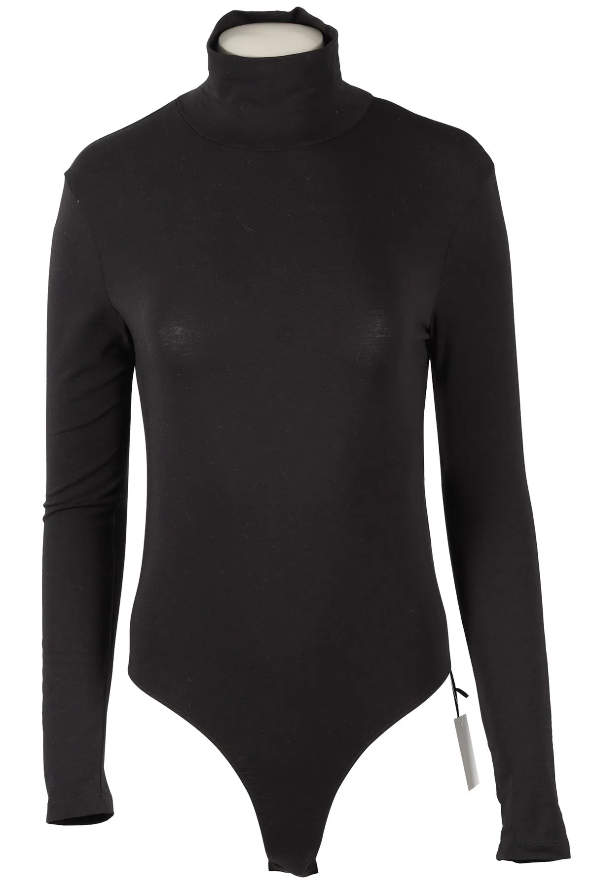 ANOTHER TOMORROW BLACK COTTON BODYSUIT SMALL