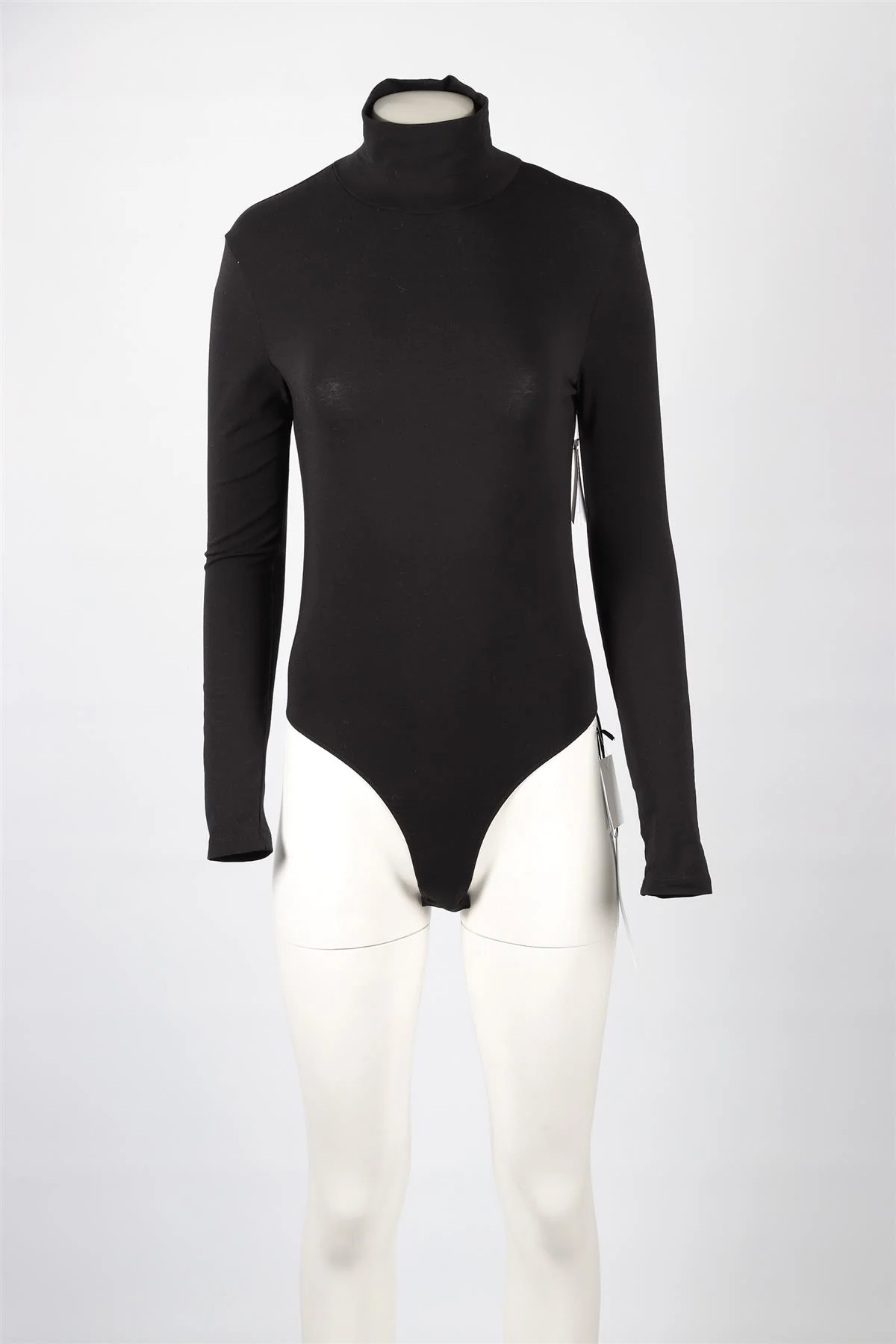 ANOTHER TOMORROW BLACK COTTON BODYSUIT SMALL - Image 2