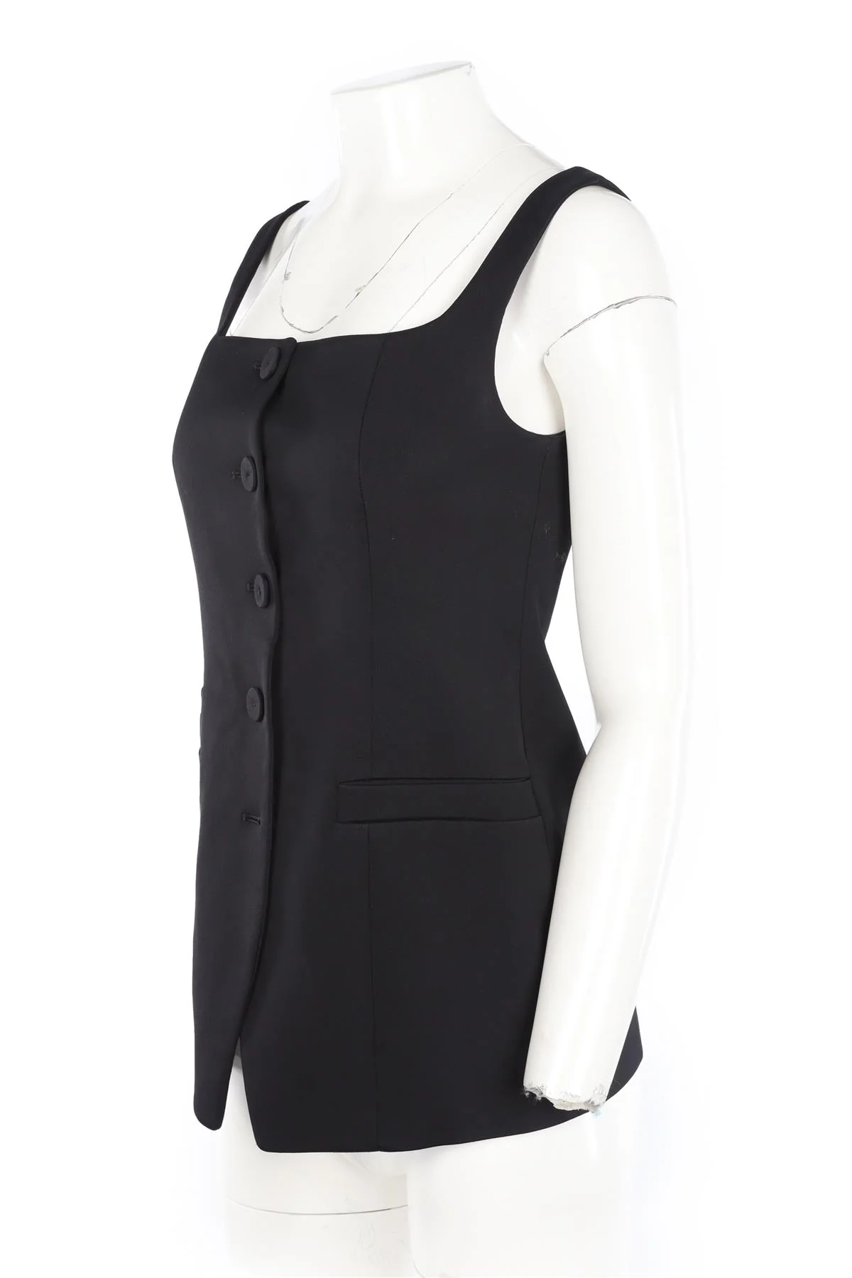 ANOTHER TOMORROW BLACK WOVEN WAISTCOAT IT 40 UK 8 - Image 3