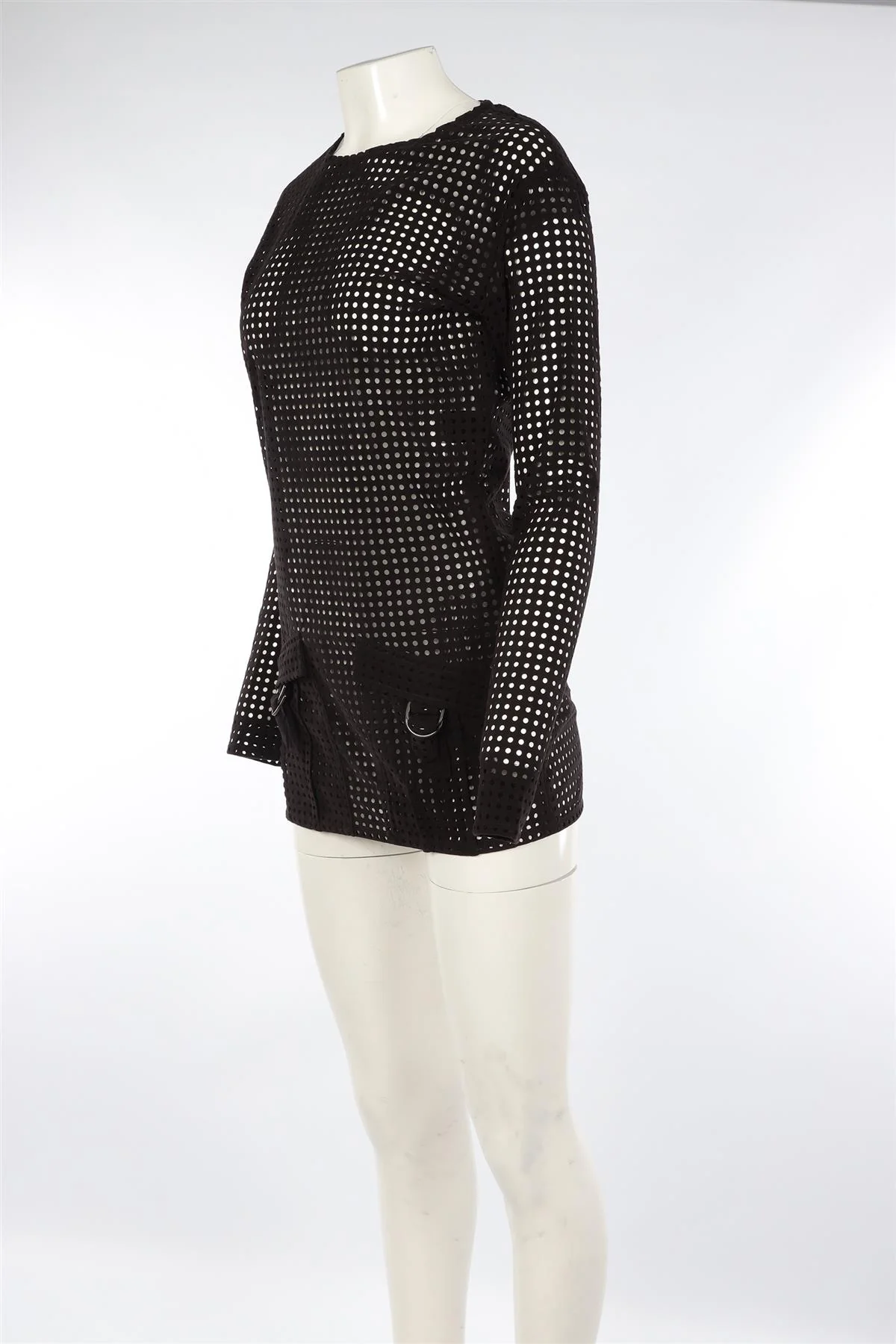 ANTHONY VACCARELLO BLACK FAUX SUEDE MINI DRESS FR 34 UK 6 - Image 3