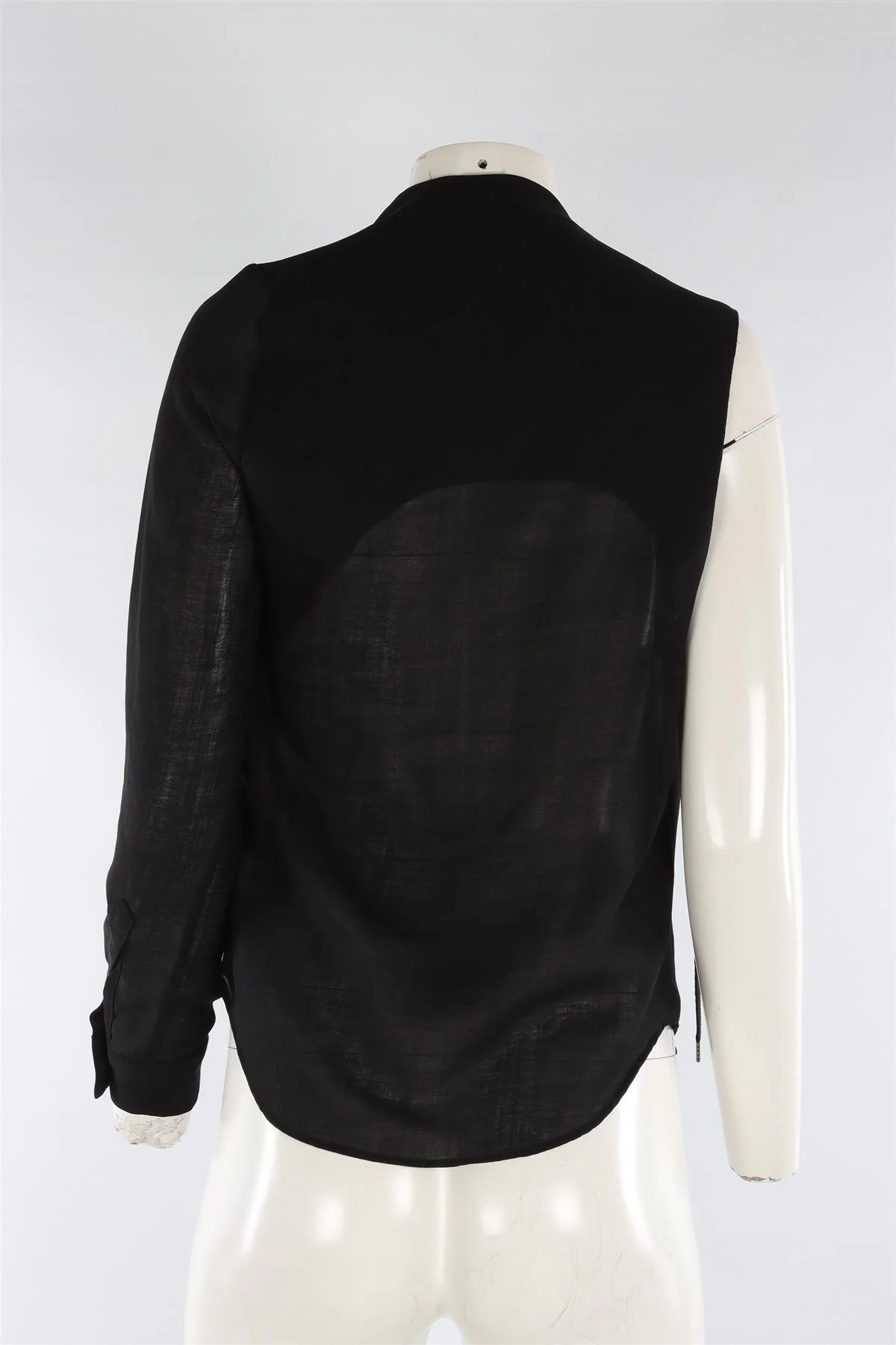 ANTHONY VACCARELLO BLACK WOOL TOP FR 36 UK 8 - Image 4