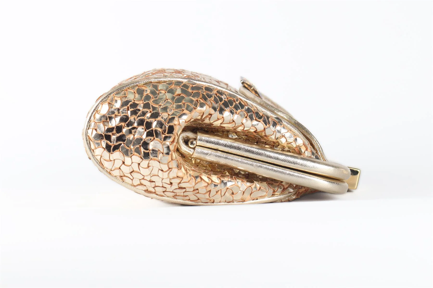 ANYA HINDMARCH GOLD LEATHER CLUTCH - Image 5