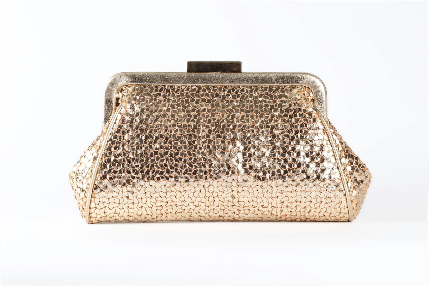 ANYA HINDMARCH GOLD LEATHER CLUTCH - Image 6