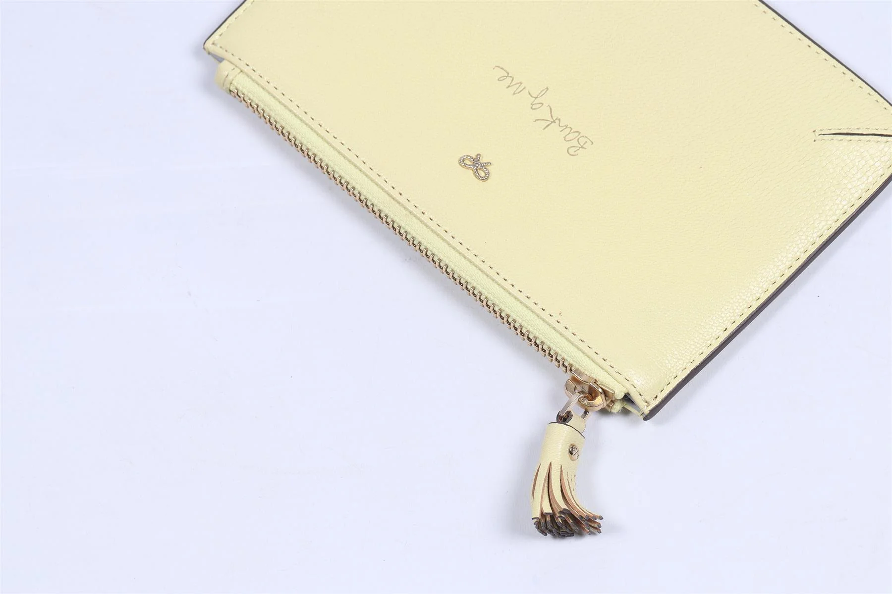 ANYA HINDMARCH YELLOW BANK OF ME LEATHER PURSE - Image 5