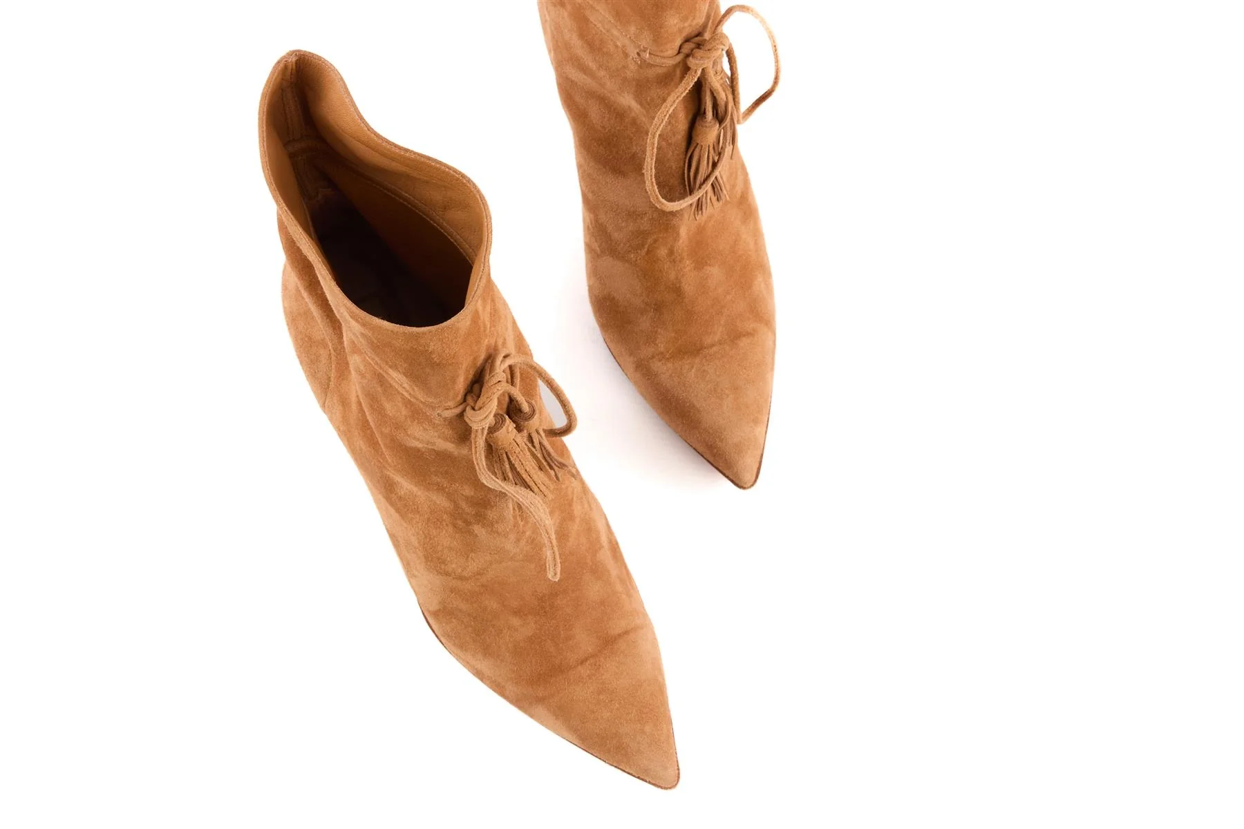 AQUAZZURA BEIGE SUEDE ANKLE BOOTS EU 40 UK 7 US 10 - Image 4
