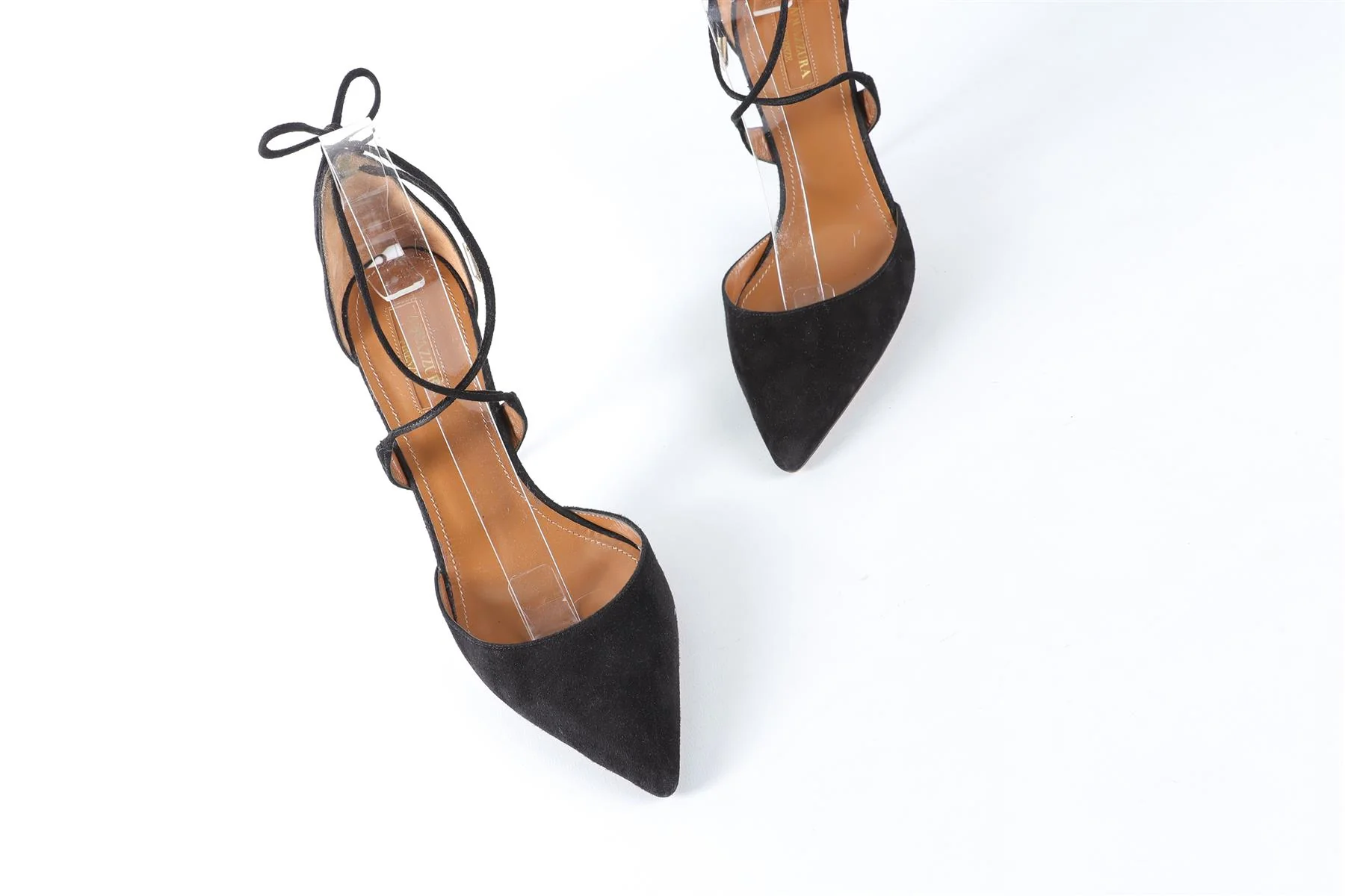 AQUAZZURA BLACK SUEDE PUMPS EU 37.5 UK 4.5 US 7.5 - Image 4