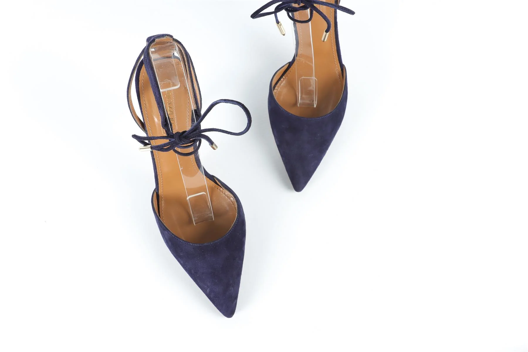 AQUAZZURA BLUE SUEDE PUMPS EU 37.5 UK 4.5 US 7.5 - Image 4