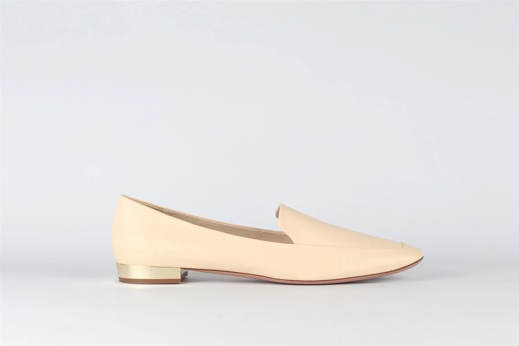 AQUAZZURA CREAM LEATHER LOAFERS EU 39.5 UK 6.5 US 9.5 - Image 2