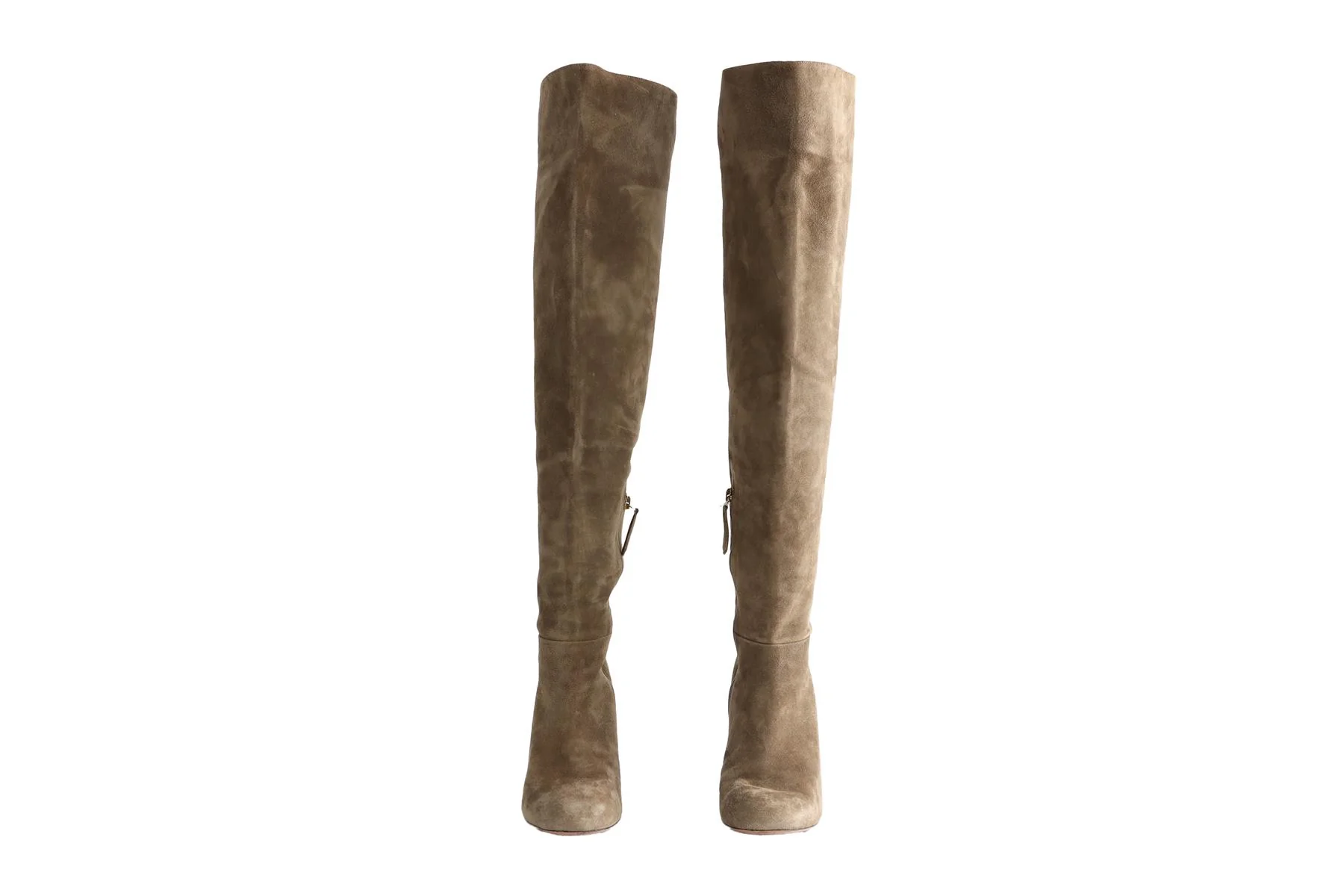 AQUAZZURA GREEN SUEDE OVER THE KNEE BOOTS EU 40 UK 7 US 10 - Image 3
