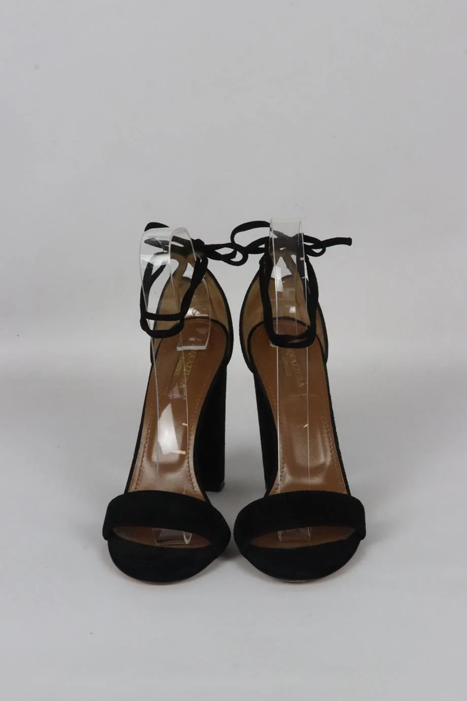 AQUAZZURA LACE UP SUEDE SANDALS EU 38 UK 5 US 8 - Image 3