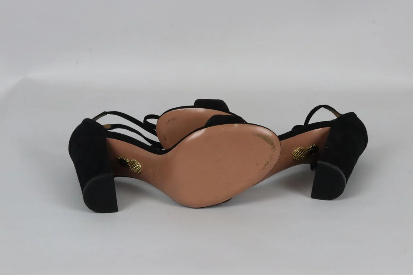 AQUAZZURA LACE UP SUEDE SANDALS EU 38 UK 5 US 8 - Image 5