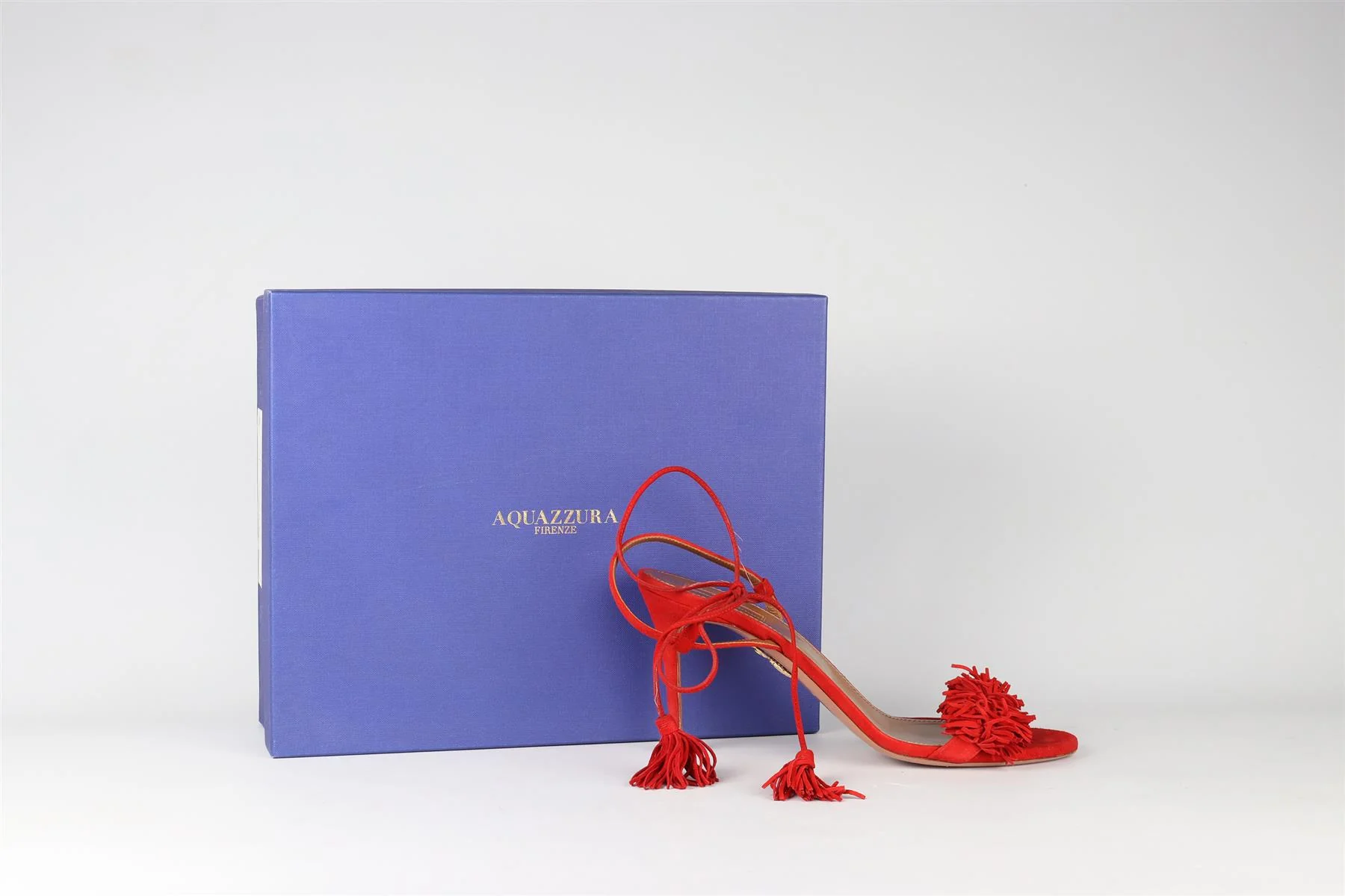 AQUAZZURA RED SUEDE SANDALS EU 40.5 UK 7.5 US 10.5 - Image 7