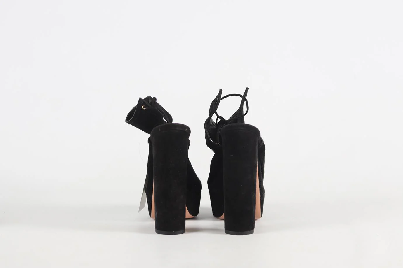 AQUAZZURA SUEDE PLATFORM SANDALS EU 37.5 UK 4.5 US 7.5 - Image 4