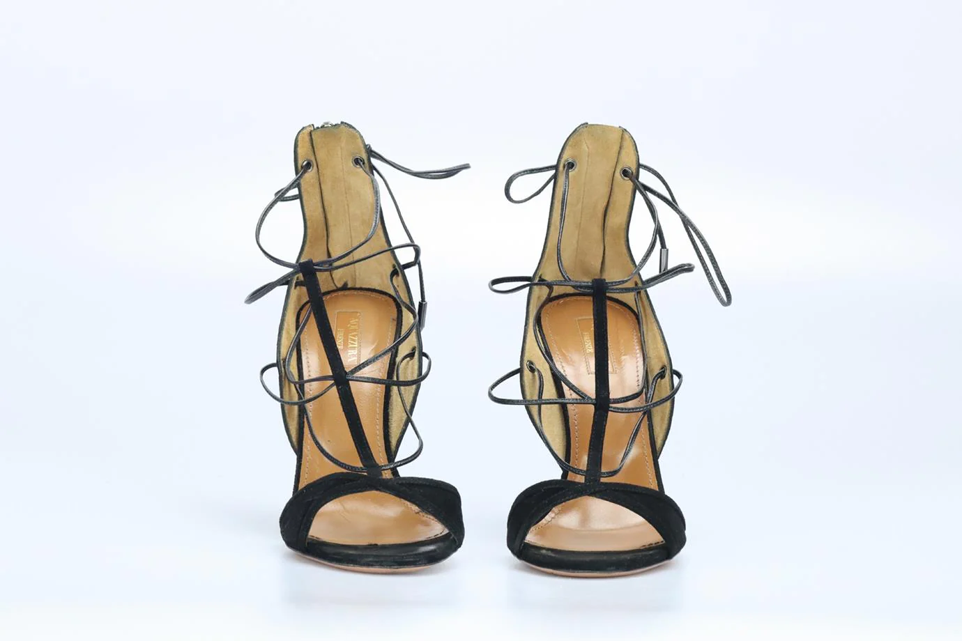 AQUAZZURA SUEDE SANDALS EU 39 UK 6 US 9 - Image 3