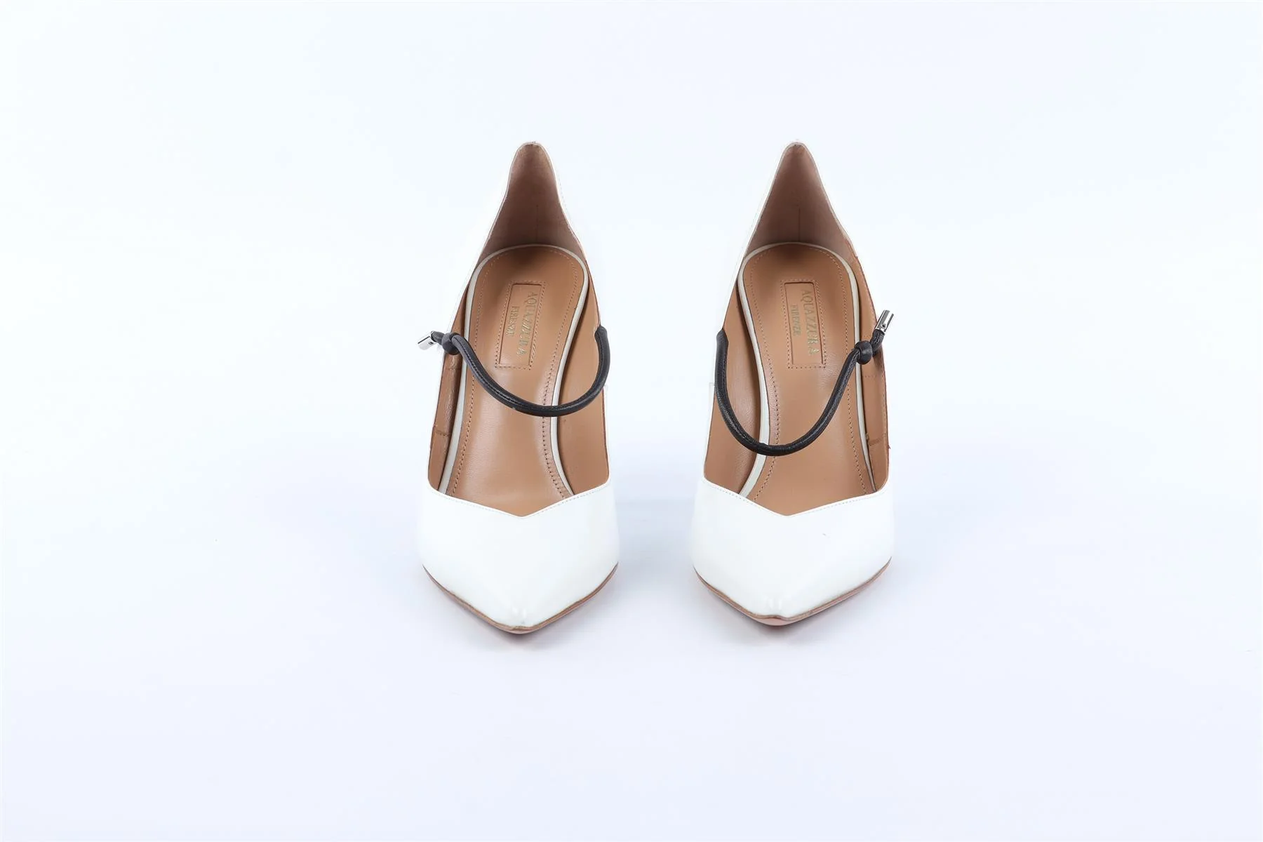 AQUAZZURA WHITE LEATHER PUMPS EU 38.5 UK 5.5 US 8.5 - Image 3