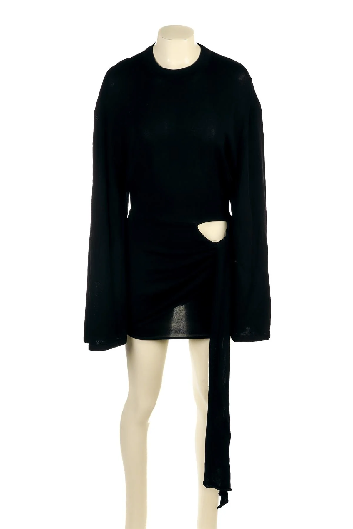 ARAKII BLACK KNIT MINI DRESS SMALL - Image 2