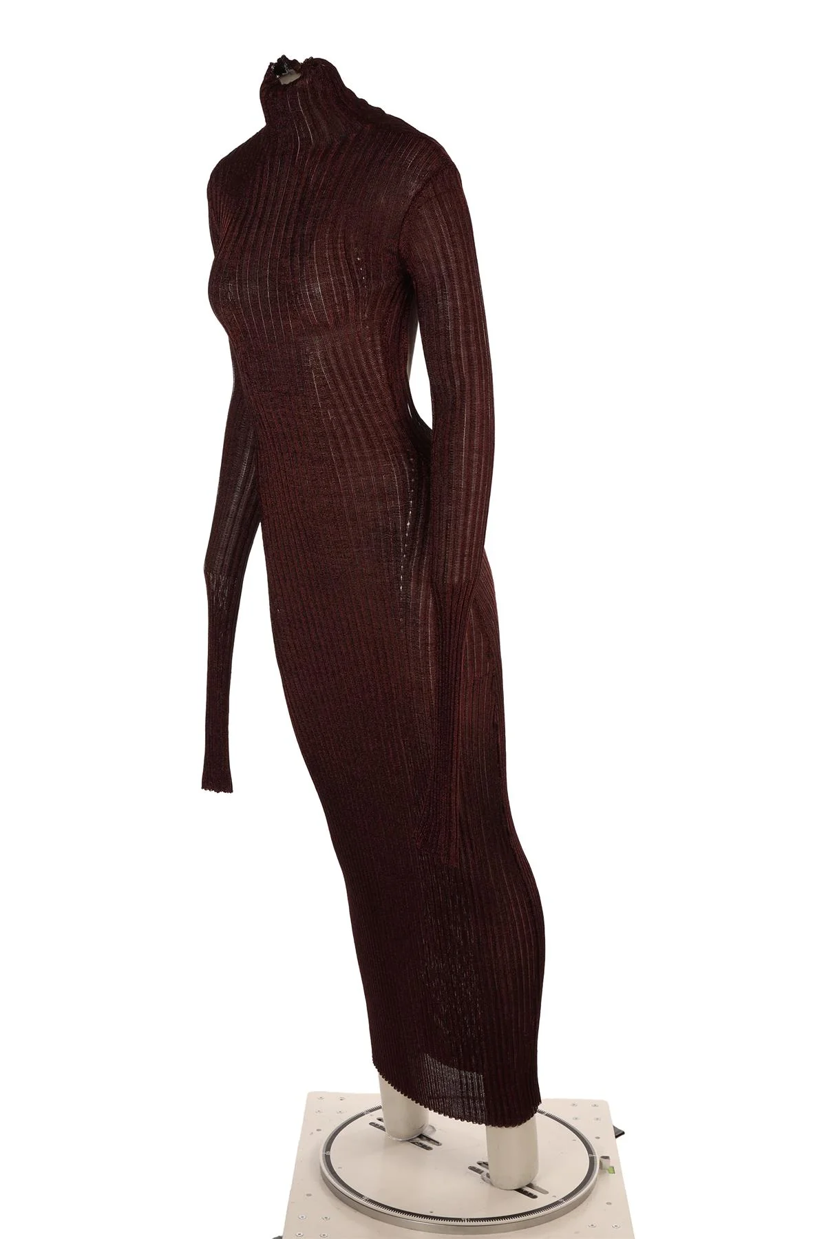 ARAKII BURGUNDY KNIT MAXI DRESS SMALL - Image 3