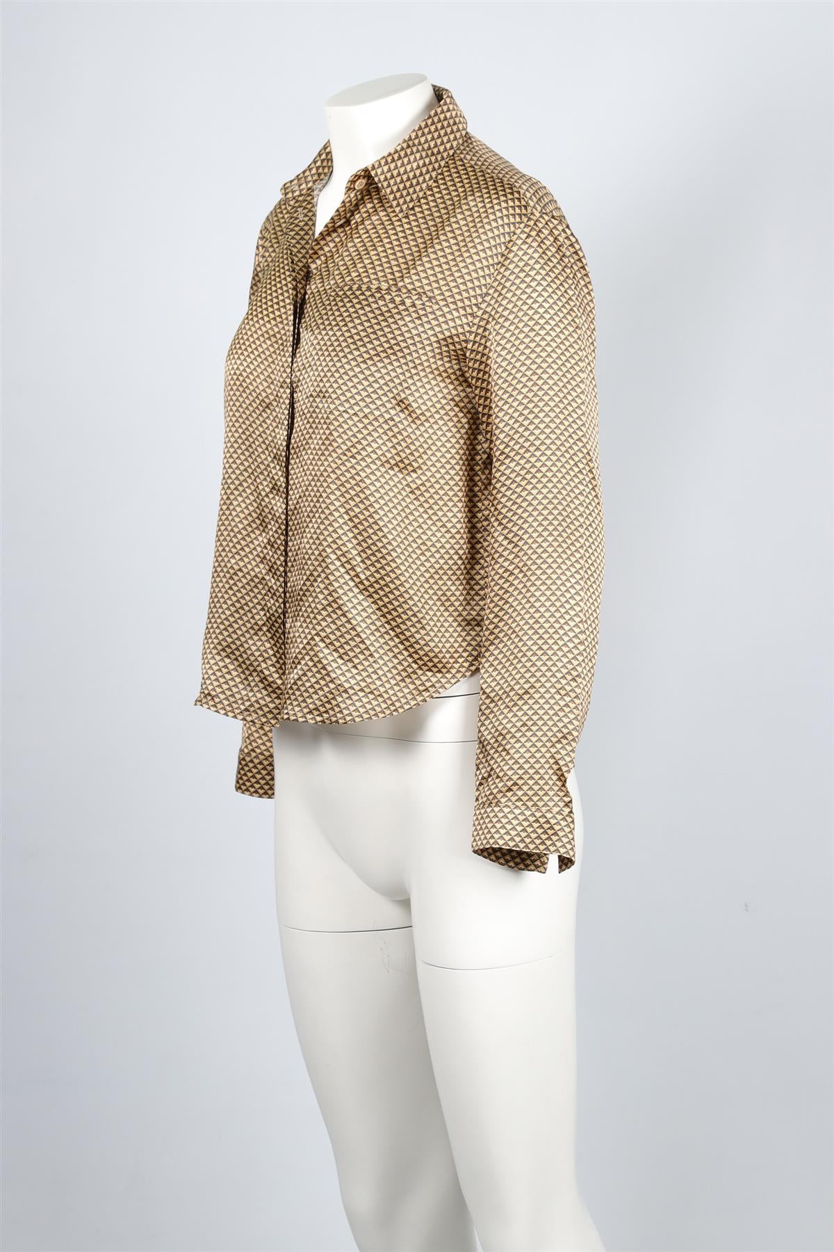 ARMANI COLLEZIONI GOLD SILK SHIRT IT 40 UK 8 - Image 3