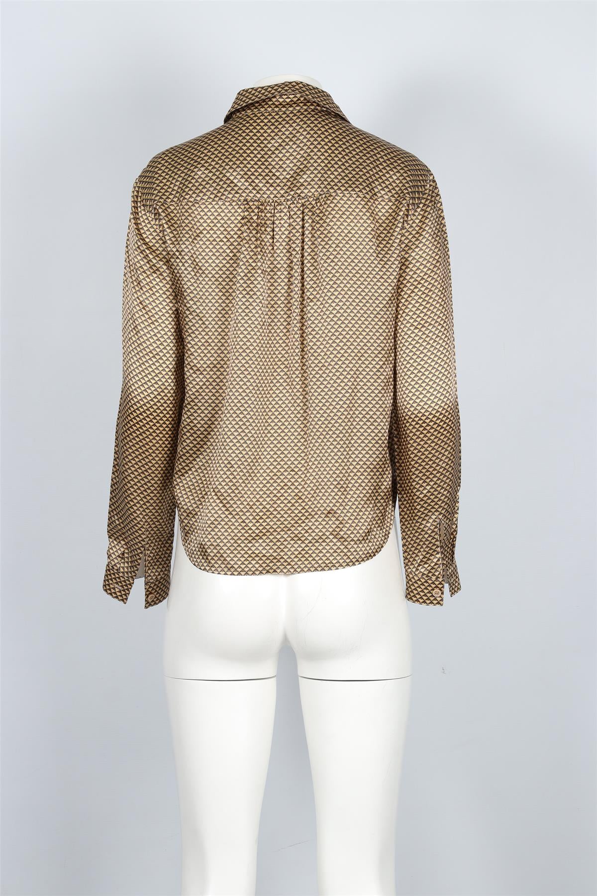 ARMANI COLLEZIONI GOLD SILK SHIRT IT 40 UK 8 - Image 4