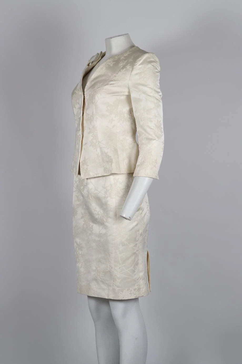 ARMANI COLLEZIONI VINTAGE SATIN BLAZER AND SKIRT SET IT 40-42 UK 8-10 - Image 3