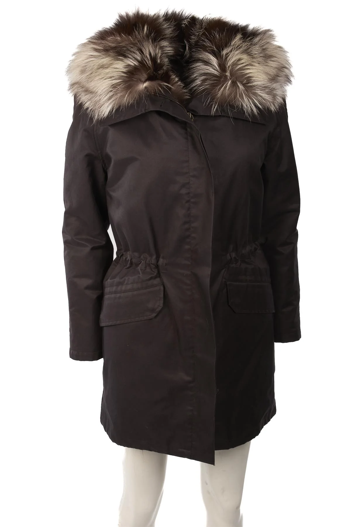 ARMY BY YVES SALOMON BLACK FOX FUR COAT FR 42 UK 14 - Image 2