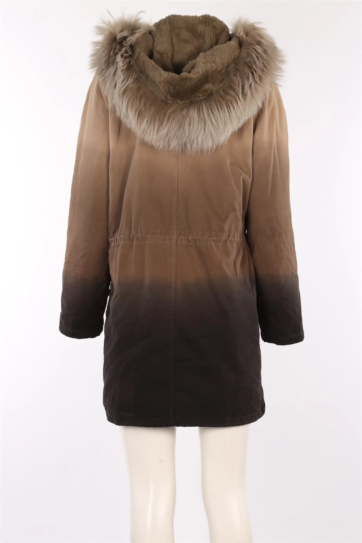 ARMY BY YVES SALOMON GREEN FUR COAT FR 36 UK 8 - Image 4