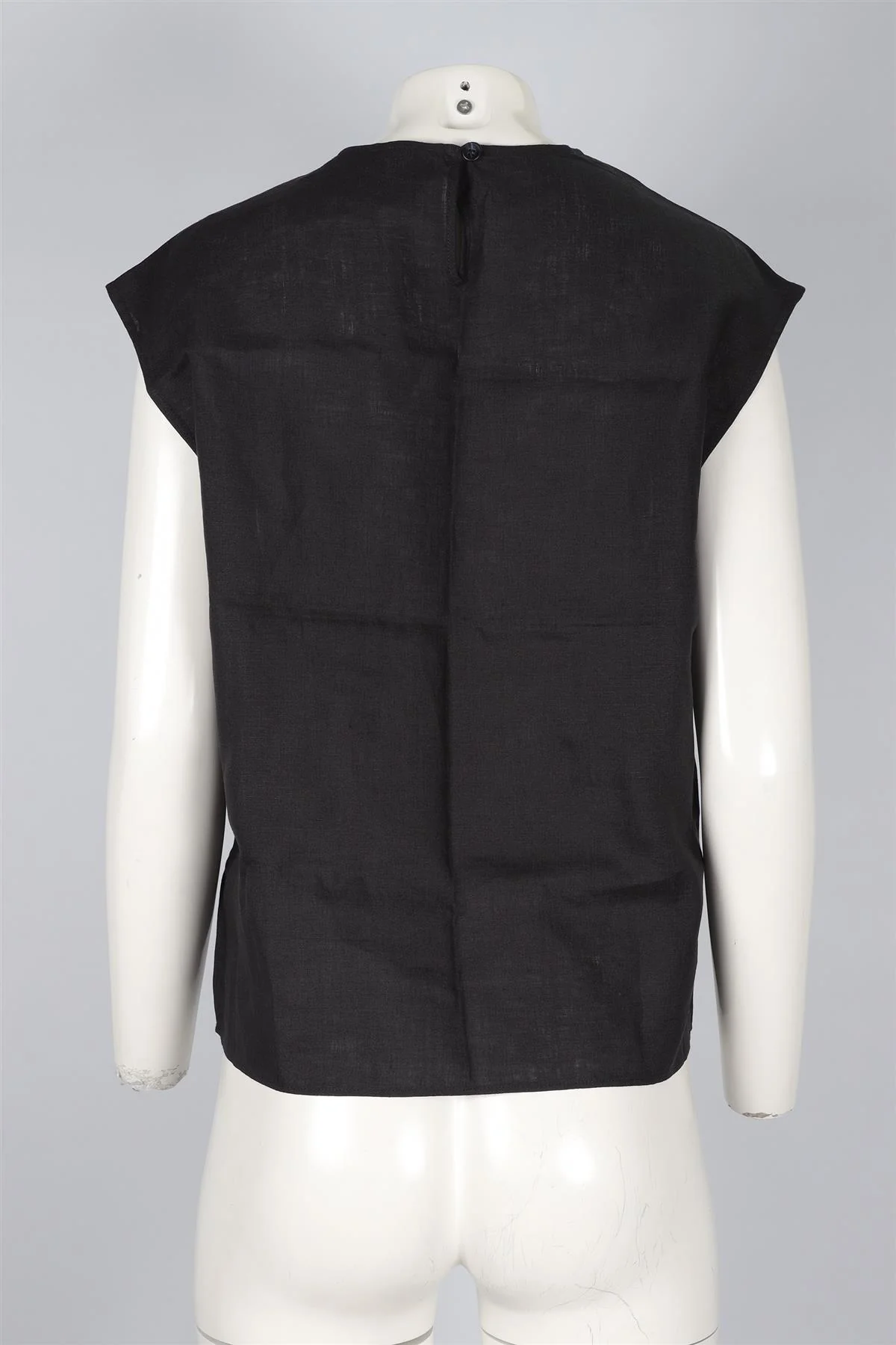 ASCENO BLACK LINEN TOP XSMALL - Image 4