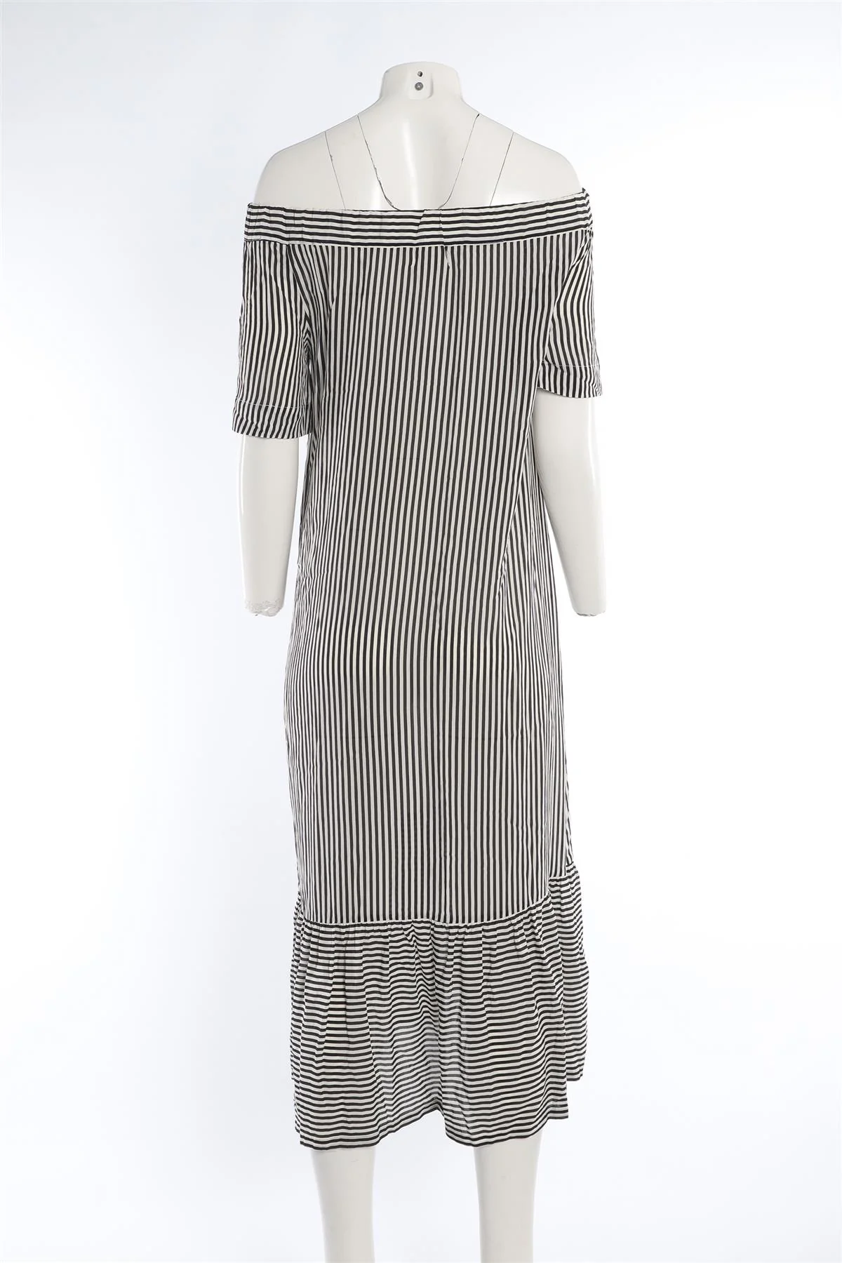 ASCENO BLACK MAXI SILK DRESS SMALL - Image 4