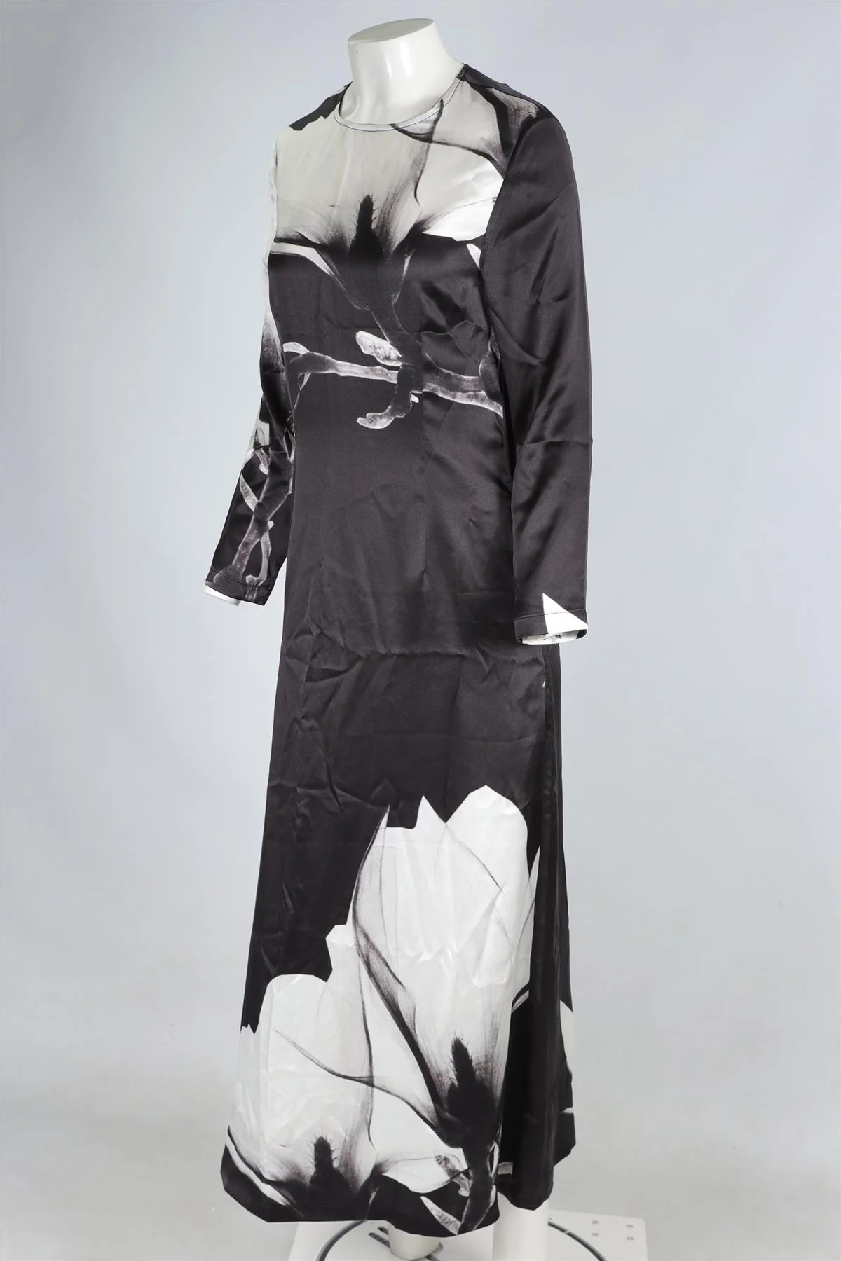 ASCENO BLACK SILK MAXI DRESS XSMALL - Image 3
