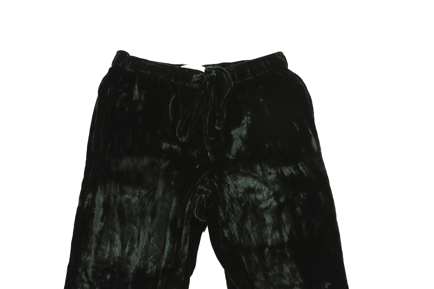 ASCENO GREEN VELVET STRAIGHT LEG PANTS XSMALL - Image 3