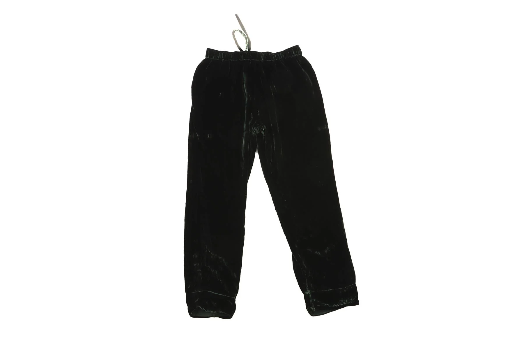 ASCENO GREEN VELVET STRAIGHT LEG PANTS XSMALL - Image 4