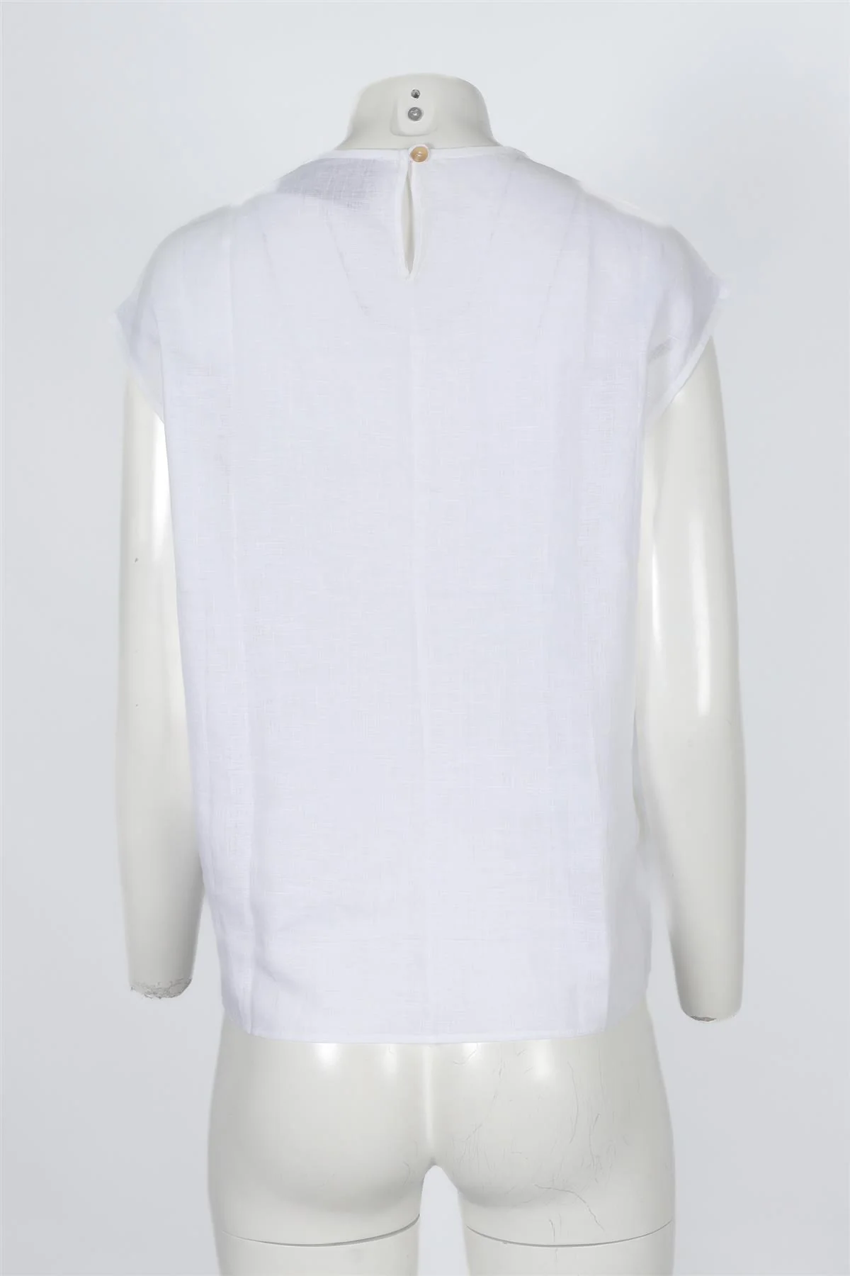 ASCENO WHITE LINEN TOP XSMALL - Image 4