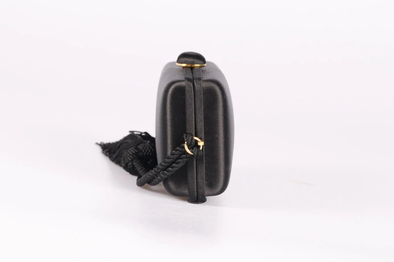 ASPREY TASSELED SATIN AND GOLD TONE CLUTCH - Image 3