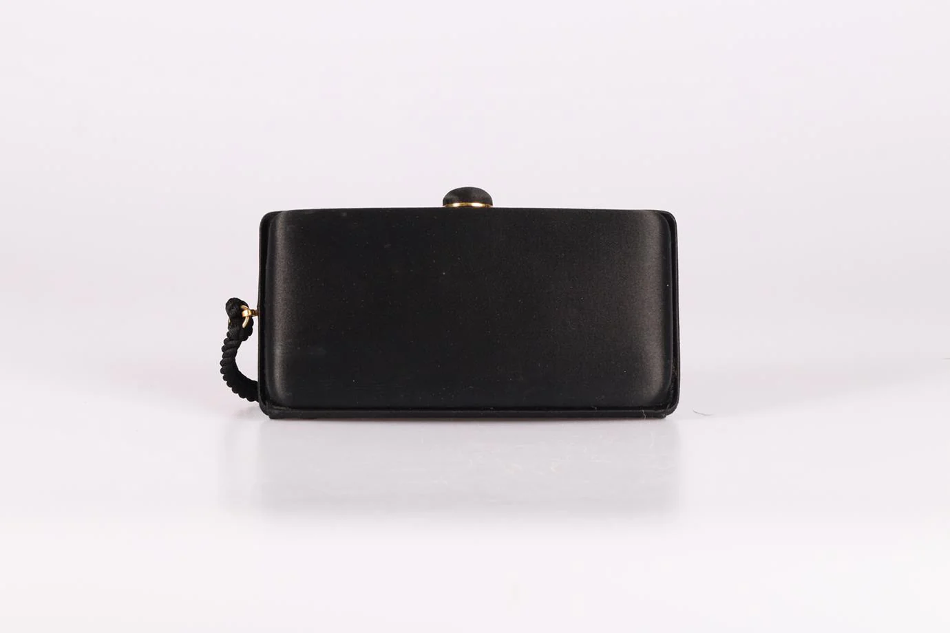 ASPREY TASSELED SATIN AND GOLD TONE CLUTCH - Image 4