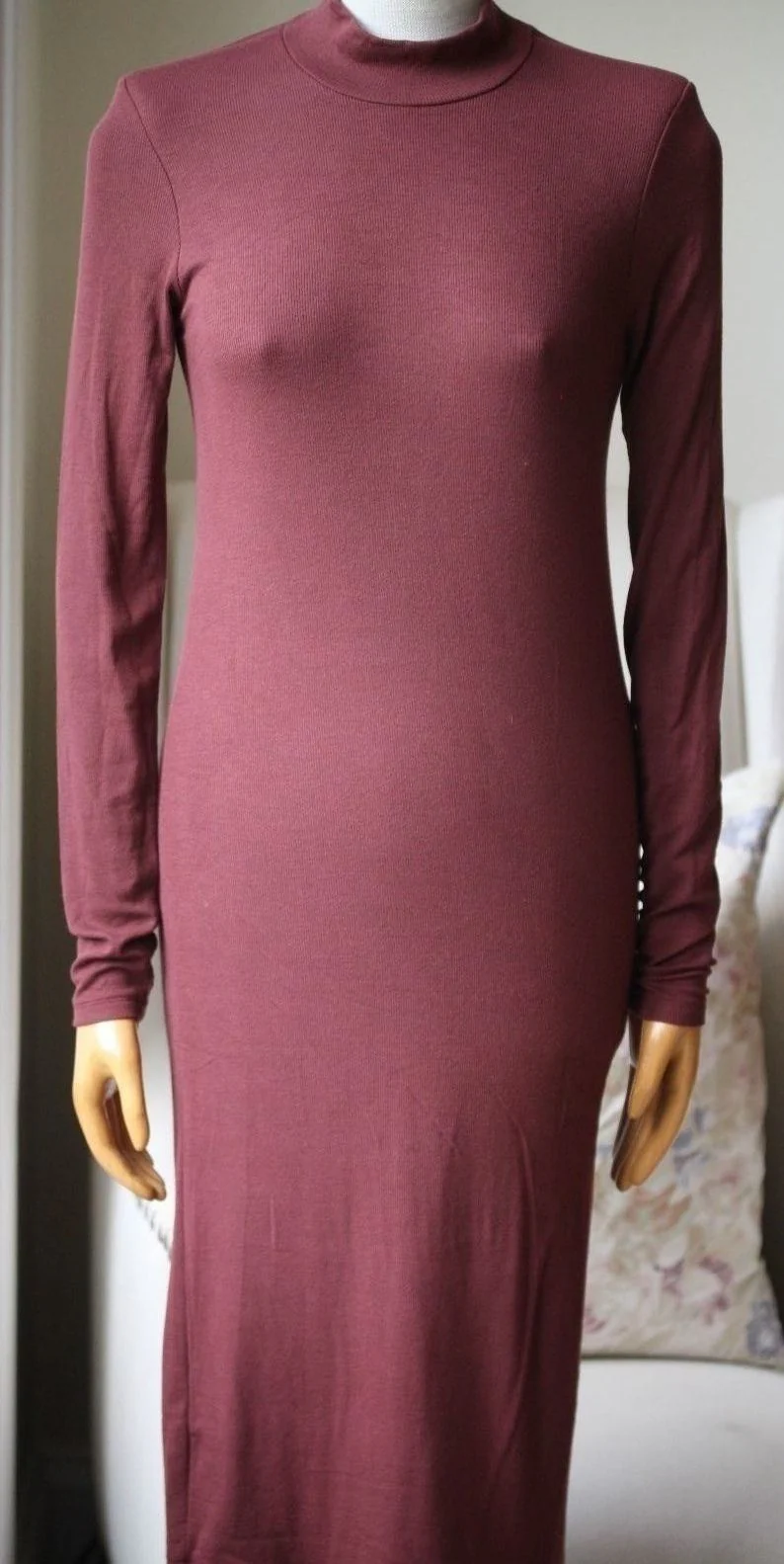 ATM ANTHONY THOMAS MELILLO MOCK NECK RIBBED DRESS MEDIUM - Image 2