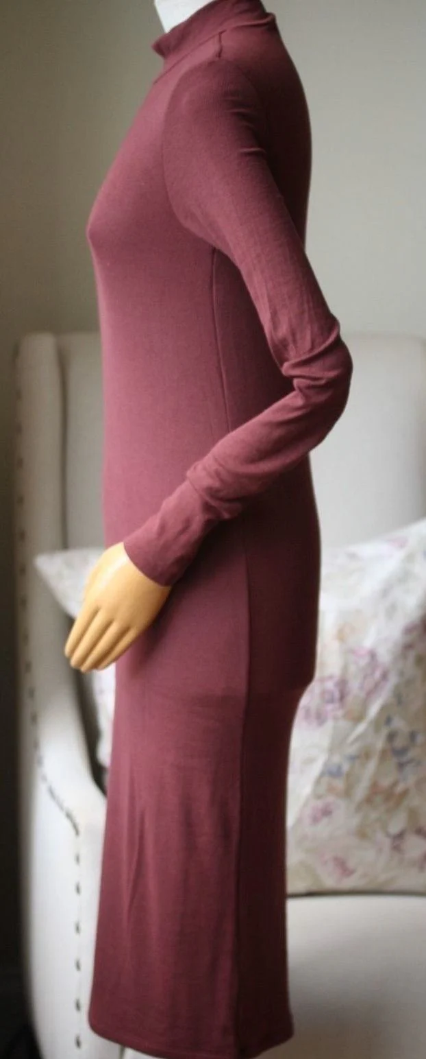 ATM ANTHONY THOMAS MELILLO MOCK NECK RIBBED DRESS MEDIUM - Image 3