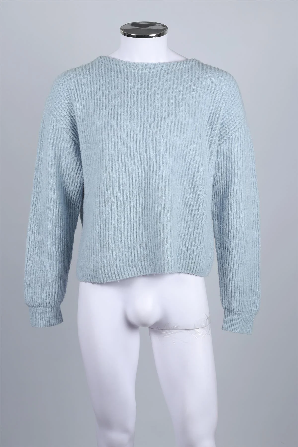 AURALEE BLUE MEN'S WOOL JUMPER MEDIUM - Image 2