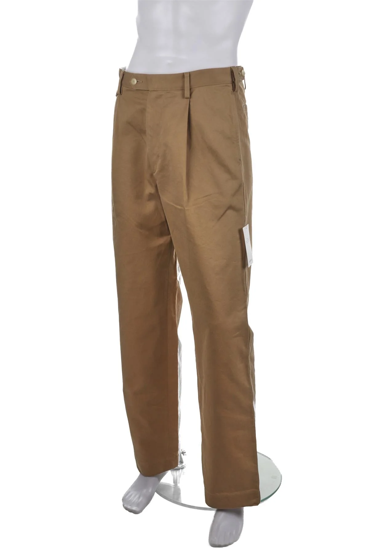 AURALEE BROWN COTTON MENS WIDE LEG PANTS SMALL - Image 3
