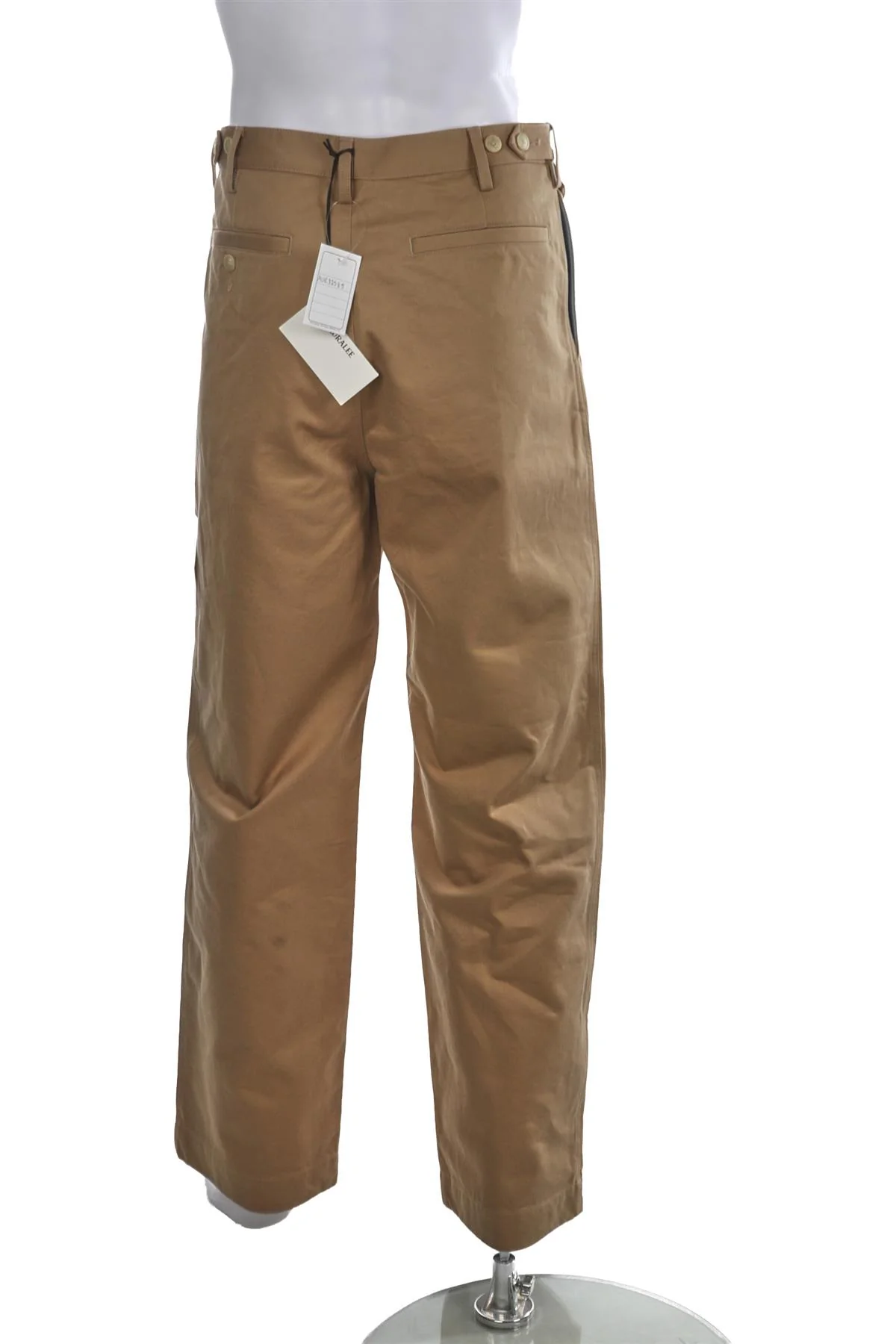 AURALEE BROWN COTTON MENS WIDE LEG PANTS SMALL - Image 4